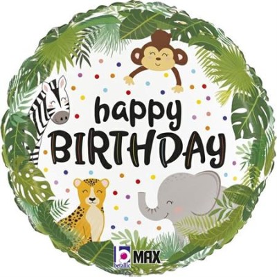GLOBO FOIL HAPPY BIRTHDAY ANIMALES 18'