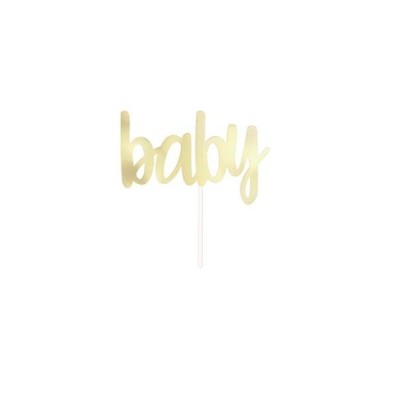 DECO. TARTA BABY SHOWER ''BABY'' METAL ORO