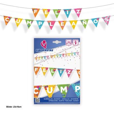 BANDERIN FELIZ CUMPLE MULTICOLOR
