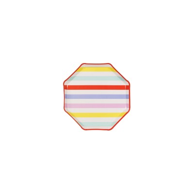 PLATOS CARTON RAYAS COLORES 6 UND