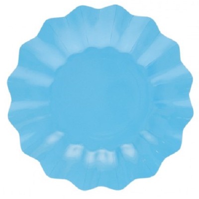 PLATO CARTON 21 CM OLAS TURQUESA 8 UND
