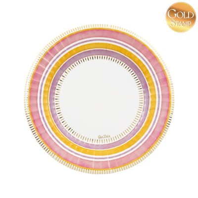 PLATOS CARTON DESERT ROSE 23 CM 8 UND
