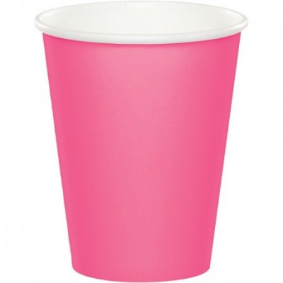 VASOS CARTON ROSA 8 UND