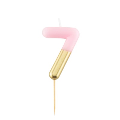 VELA ROSA Y ORO 10,5 CM N.7