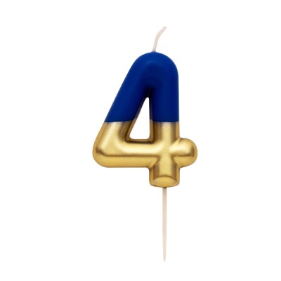 VELA AZUL/ ORO METAL 10.5CM N.4