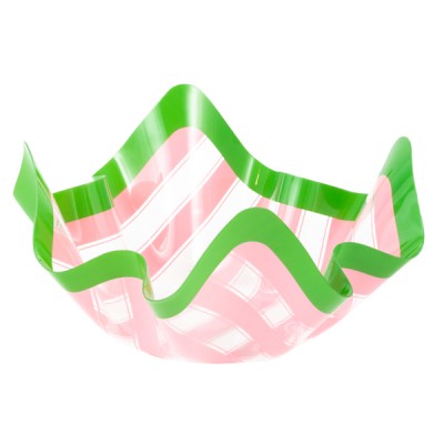 CUENCO PLASTICO 23 CM VICHY ROSA/VERDE