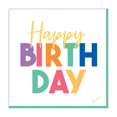 SERVILLETAS HAPPY BIRTHDAY COLORES 16 UND