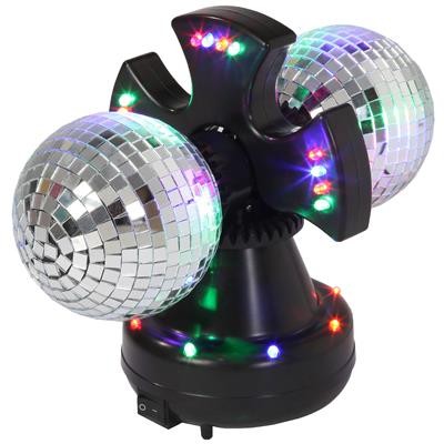 BOLAS DE ESPEJOS GIRATORIAS LED GEMELAS