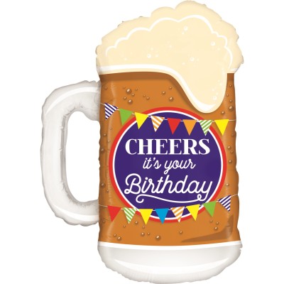 GLOBO FOIL CERVEZA CHEERS IT'S YOUR BDAY 74 CM