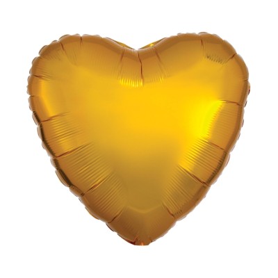 GLOBO FOIL CORAZON ORO METAL 18'