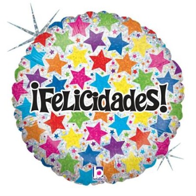 GLOBO FOIL FELICIDADES ESTRELLAS 18'