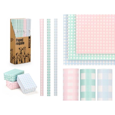 ROLLO PAPEL REGALO CUADROS 70X200