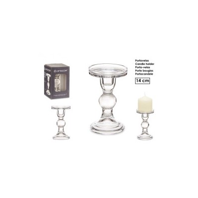 CANDELABRO CRISTAL BOLA M 14CM