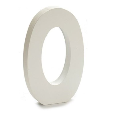 NUMERO MADERA BLANCO 15 CM N.0