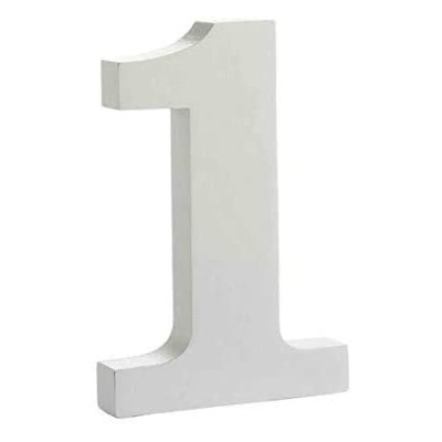 NUMERO MADERA BLANCO 15 CM N.1