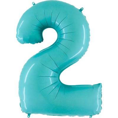 GLOBO AZUL PASTEL NUMERO 2
