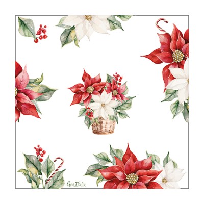SERVILLETAS ESTRELLA DE NAVIDAD 33 CM 16 UND