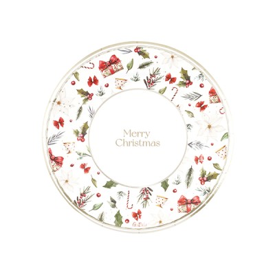 PLATO CARTON LITTLE CHRISTMAS 21 CM 8 UND