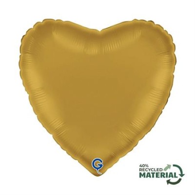 GLOBO FOIL CORAZON SATIN ORO 18'