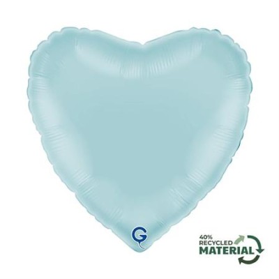 GLOBO FOIL CORAZON AZUL PASTEL 18'