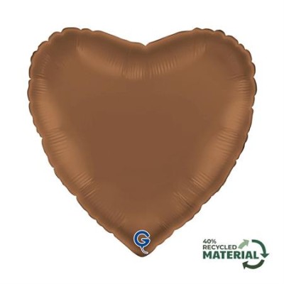 GLOBO FOIL CORAZON SATIN CHOCOLATE 18'