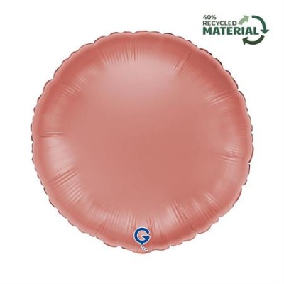 GLOBO FOIL CIRCULO ROSA ORO SATIN 18'