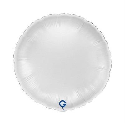 GLOBO FOIL CIRCULO SATIN BLANCO 18'