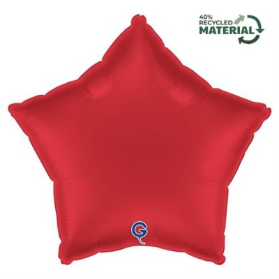 GLOBO FOIL ESTRELLA ROJA SATIN  18'