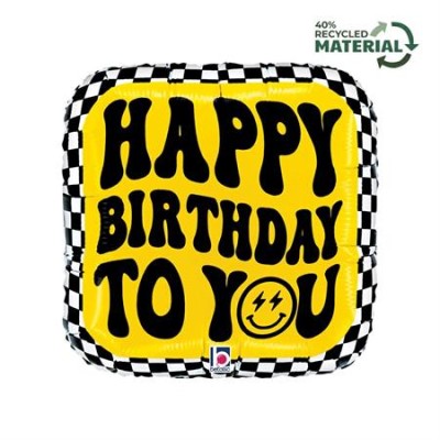 GLOBO FOIL HAPPY BIRTHDAY SMILEY 18'