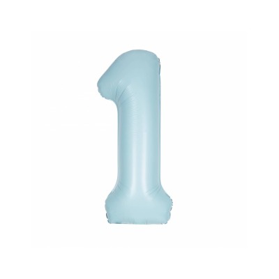 GLOBO NUMERO 1 AZUL BEBE