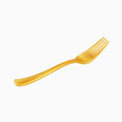 TENEDOR PREMIUM REUTILIZABLE 18,5 CM ORO 12 UND