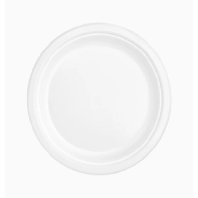 PLATO CAÑA DE AZÚCAR REDONDO 30 CM BLANCO 3 UND