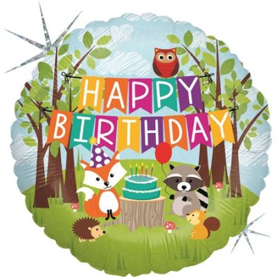 GLOBO FOIL HAPPY BIRTHDAY ANIMALES 18'