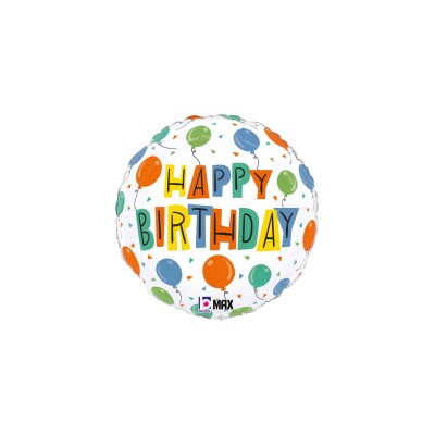 GLOBO FOIL HAPPY BIRTHDAY GLOBOS 18'