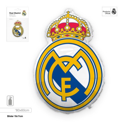 GLOBO FOIL ESCUDO REAL MADRID 80 CM