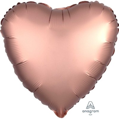 GLOBO CORAZON ROSA/ORO SATIN 18 '