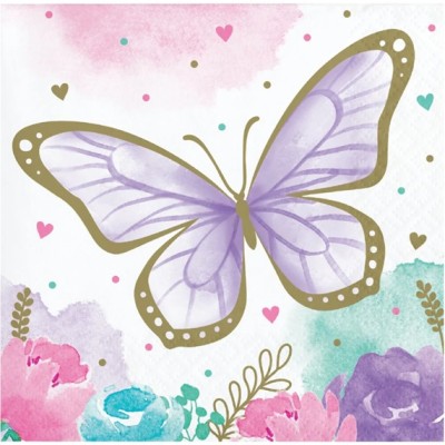 SERVILLETAS MARIPOSA 25 CM 16 UND