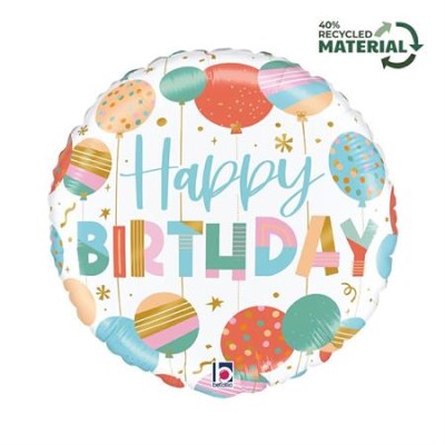 GLOBO FOIL HAPPY BIRTHDAY GLOBOS 18'