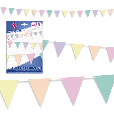 GUIRNALDA BANDERINES PASTEL - EUROFIESTA