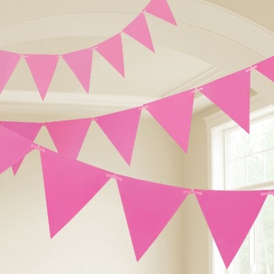BANDERIN PLASTICO ROSA 10 MTRS