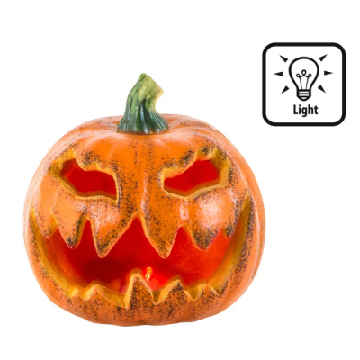 DECO CALABAZA PARLANTE CON LUZ 16 CM