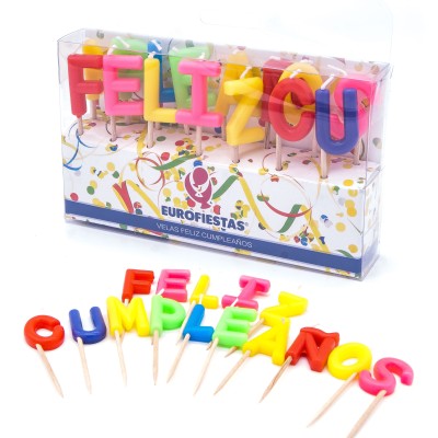 VELAS CUMPLEAÑOS MULTICOLOR