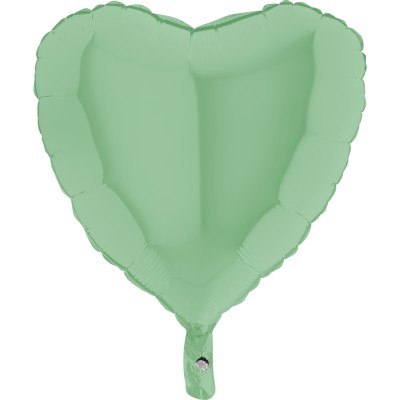 GLOBO CORAZON VERDE MATTE 18'