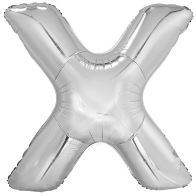 GLOBO LETRA X PLATA 100 CM