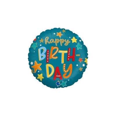 GLOBO HAPPY BDAY ESTRELLAS 18'