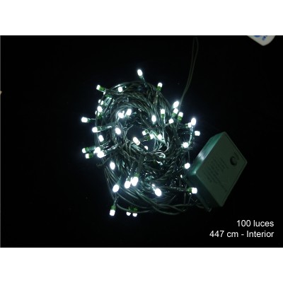 100 LUCES LED 8 FUNC. BLANCO