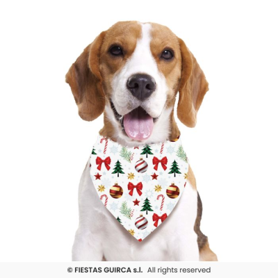 PAÑUELO PERRO DECO NAVIDAD BLANCA
