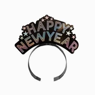 DIADEMAS 'HAPPY NEW YEAR' NOCHEVIEJA NEGRA UNIDAD