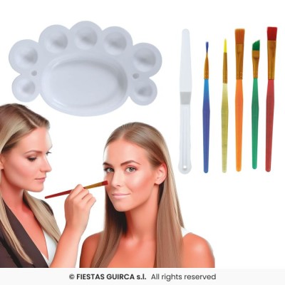 SET PARA PINTAR 5 PINCELES PALETA Y ESPATULA