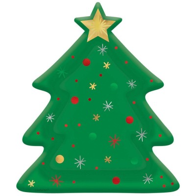 PLATOS FORMA ARBOL NAVIDAD 8 UND